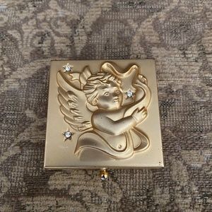 Brand New Decorative Gold Angel & Rhinestone Pill Case